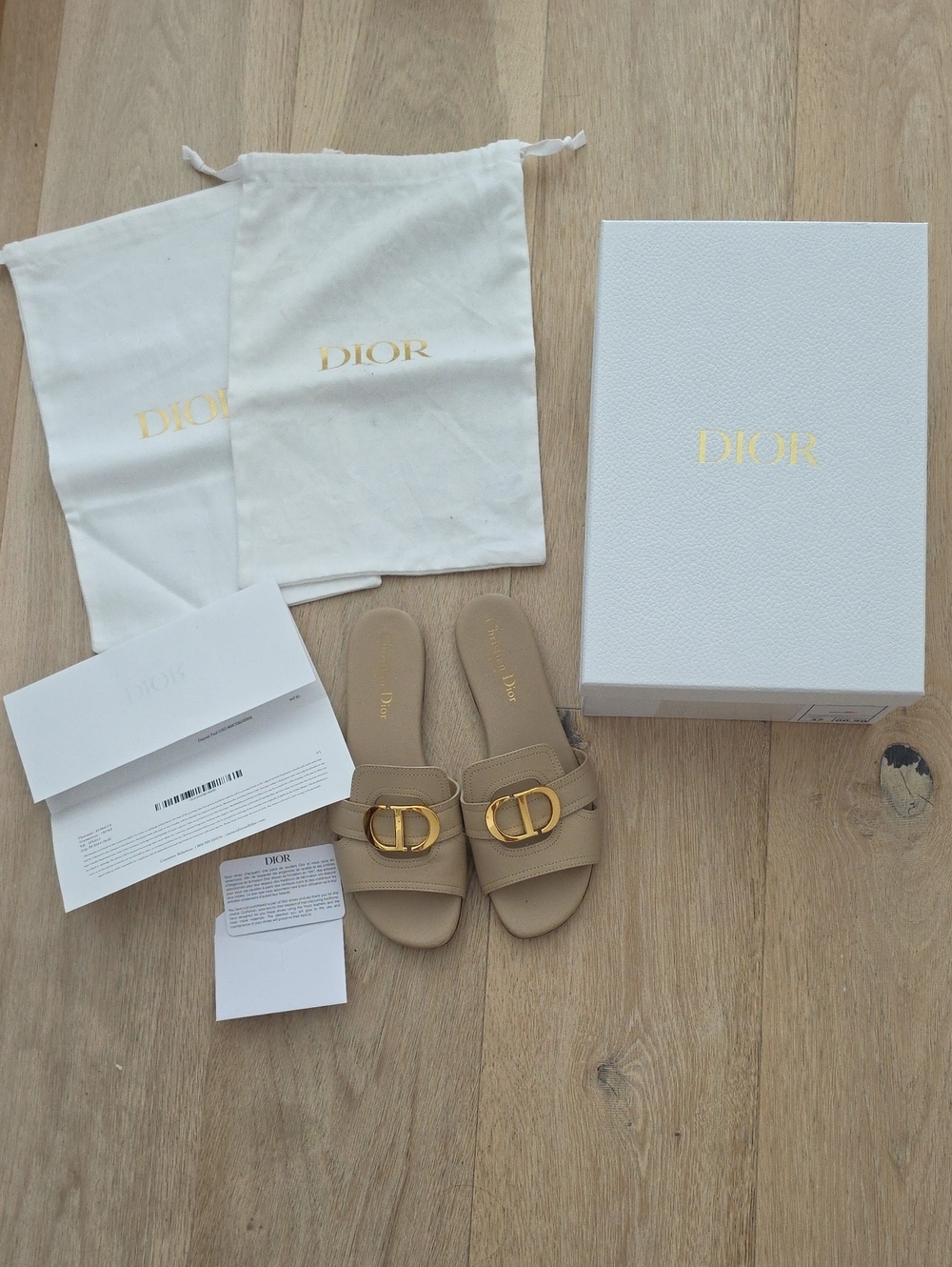 Dior 30 Montaigne Sandals with Gold CD Buckle